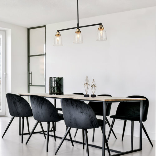 Rosdorf Park ConnieAgnes 3 Light Black/Copper Kitchen Island Pendant